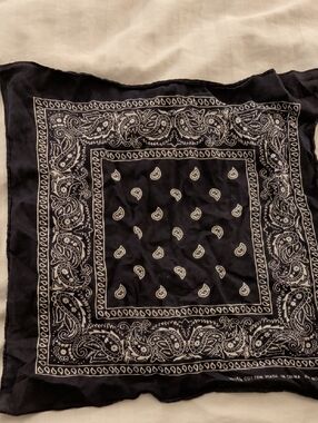 Black Paisley Bandana Scarf